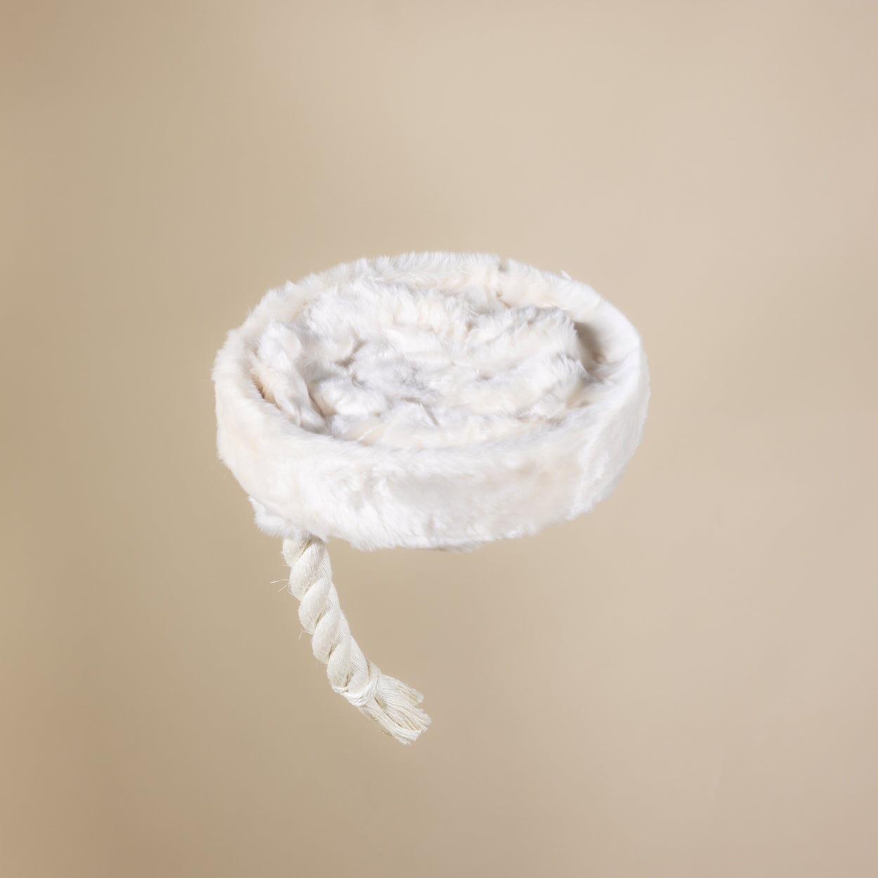 Furry Bengal Bed with Cushion Ø40 x 8 cm (White)
