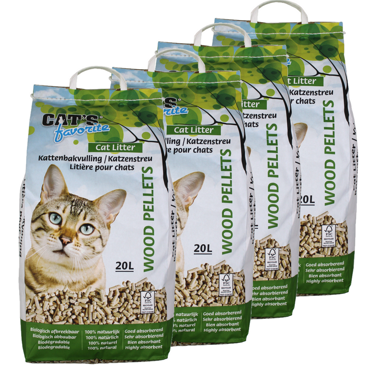 80L Bio Wood Pellets - Cat Litter Cat's Favorite