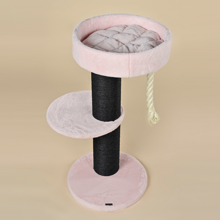 Cat Tree Maine Coon Lounge Sleeper Blackline (Pink Teddy)