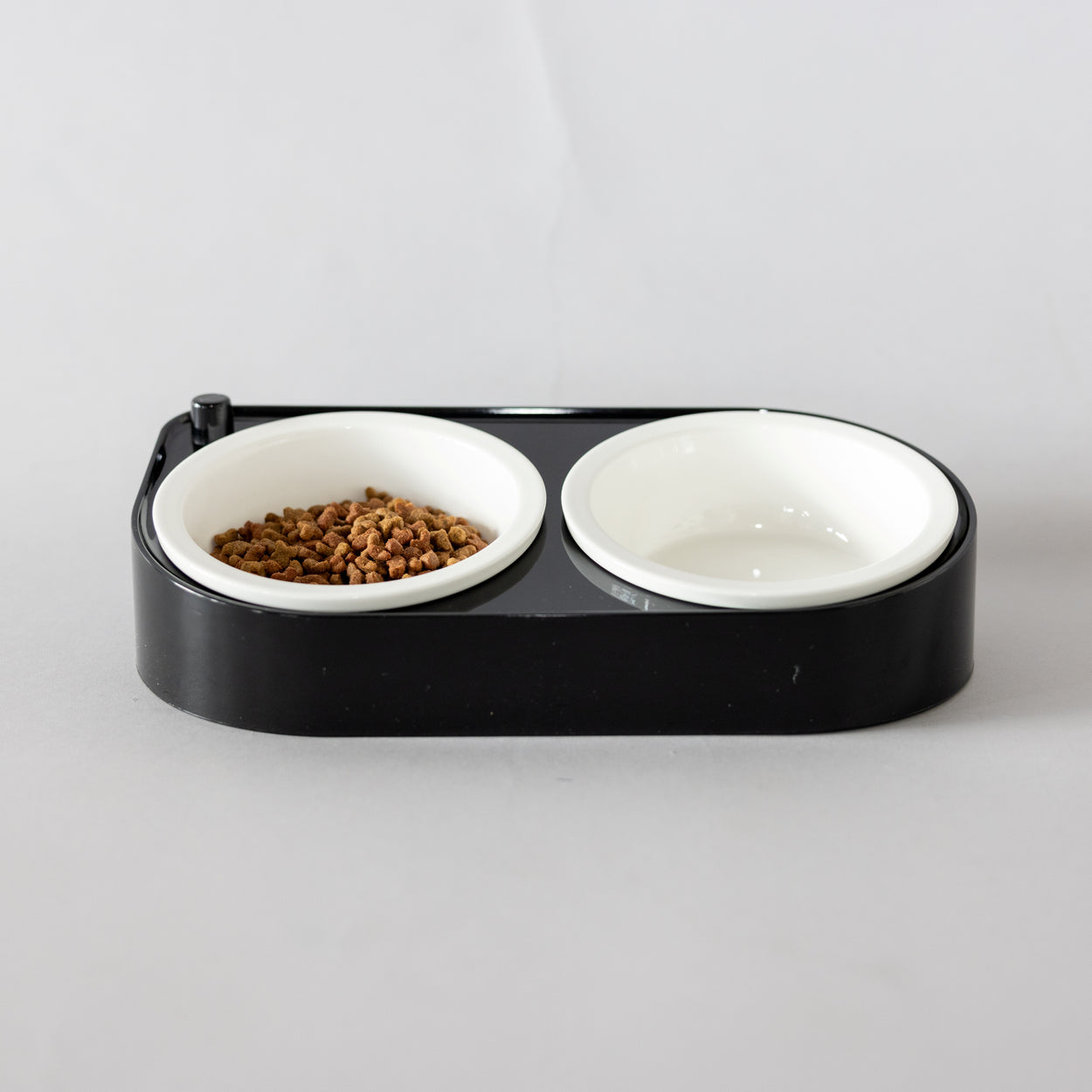 CoBowl | Double Ceramic Feeding Bowl for Cats & Dogs (Black) 31 x 17 & Ø12cm - 300ml