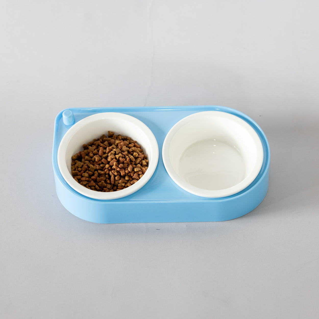 CoBowl | Double Ceramic Feeding Bowl for Cats & Dogs (Blue) 31 x 17 & Ø12cm - 300ml