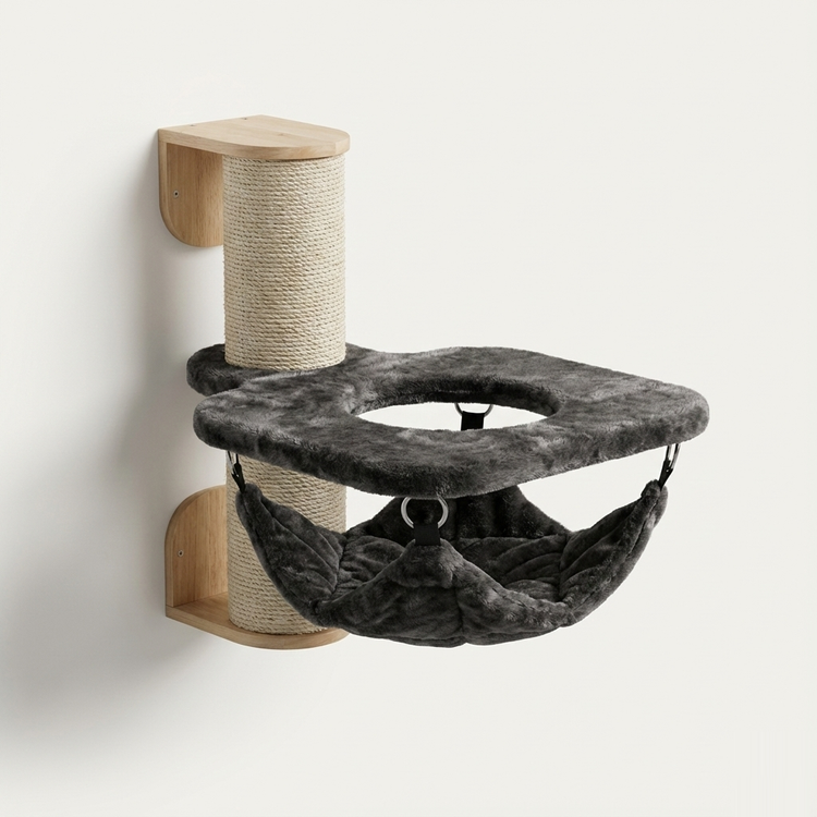 Cat Climbing Wall - Wall Sisalpole XXL with Hammock Crown (Taupe)