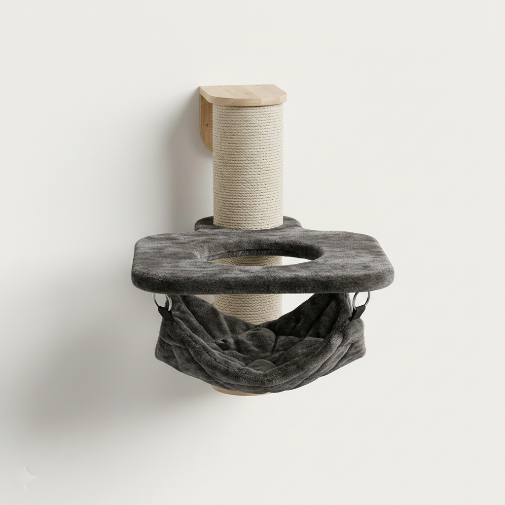 Cat Climbing Wall - Wall Sisalpole XXL with Hammock Crown (Taupe)