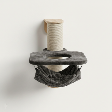Cat Climbing Wall - Wall Sisalpole XXL with Hammock Crown (Taupe)