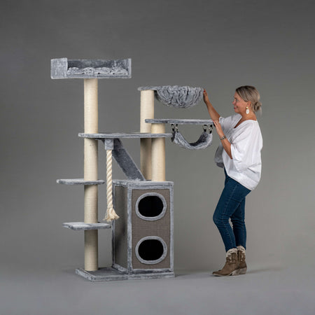 Cat Tree Cat Penthouse Crown (Light Grey)
