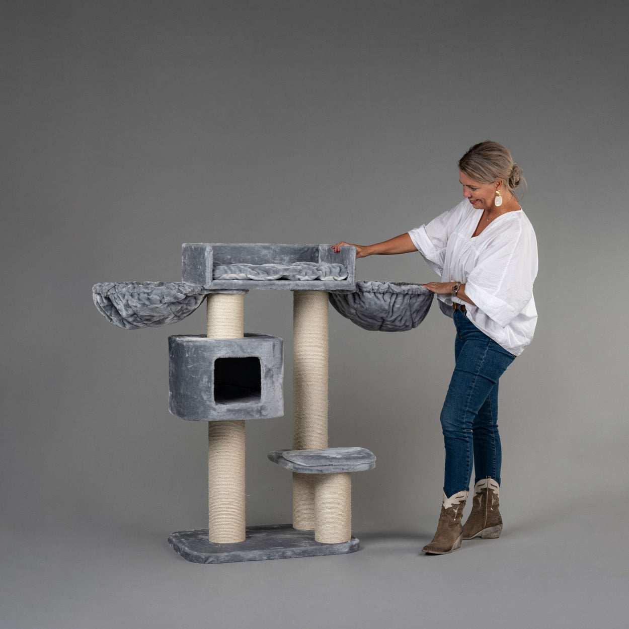 Cat Tree Devon Rex Plus (Light Grey)