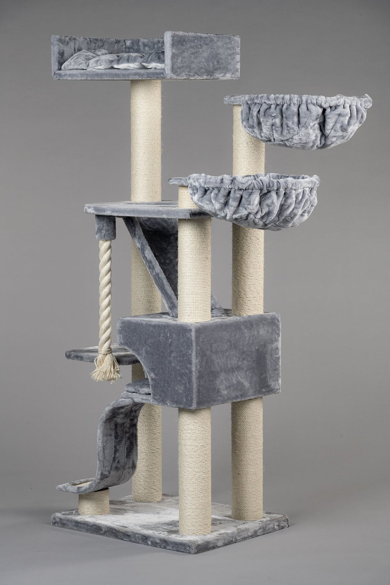 Kilimandjaro Plus Light Grey Cat Tree for large cats from RHR Pets