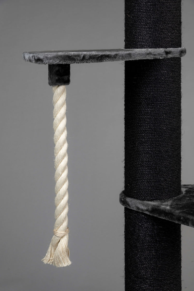 Large, Dark Grey Lying Area Step With Play Rope Triangular (for 12, 15 or 20 cm poles)