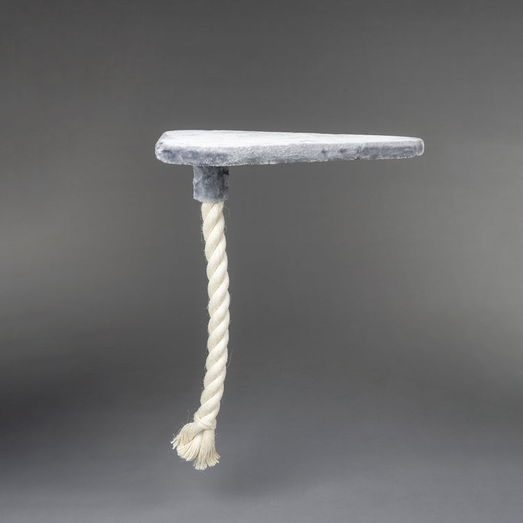 Large, Light Grey Lying Area Step With Play Rope Triangular (for 12, 15 or 20 cm poles)