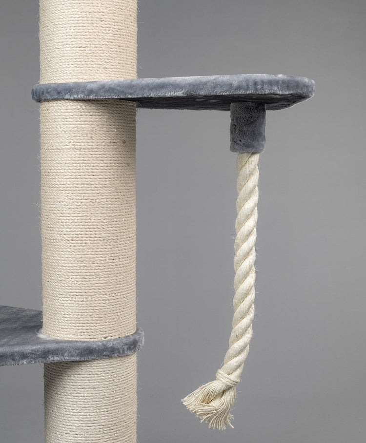 Large, Light Grey Lying Area Step With Play Rope Triangular (for 12, 15 or 20 cm poles)