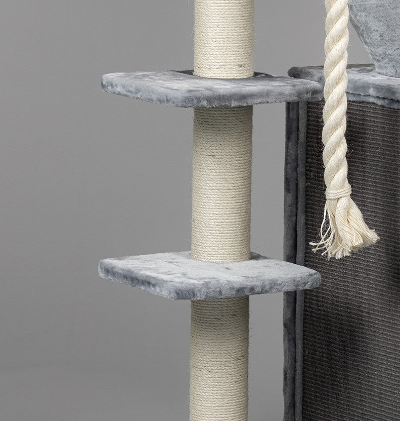 Middle Panel Light Grey, Kilimandjaro & Cat Penthouse 36 x 36 cm