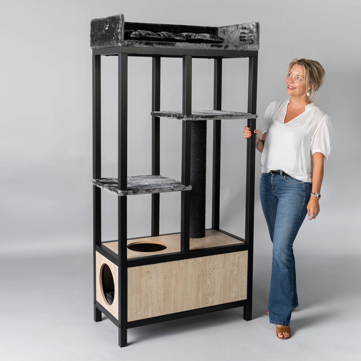 Design Cat Furniture Maine Coon Feline Elite 190 Blackline (Dark Grey)