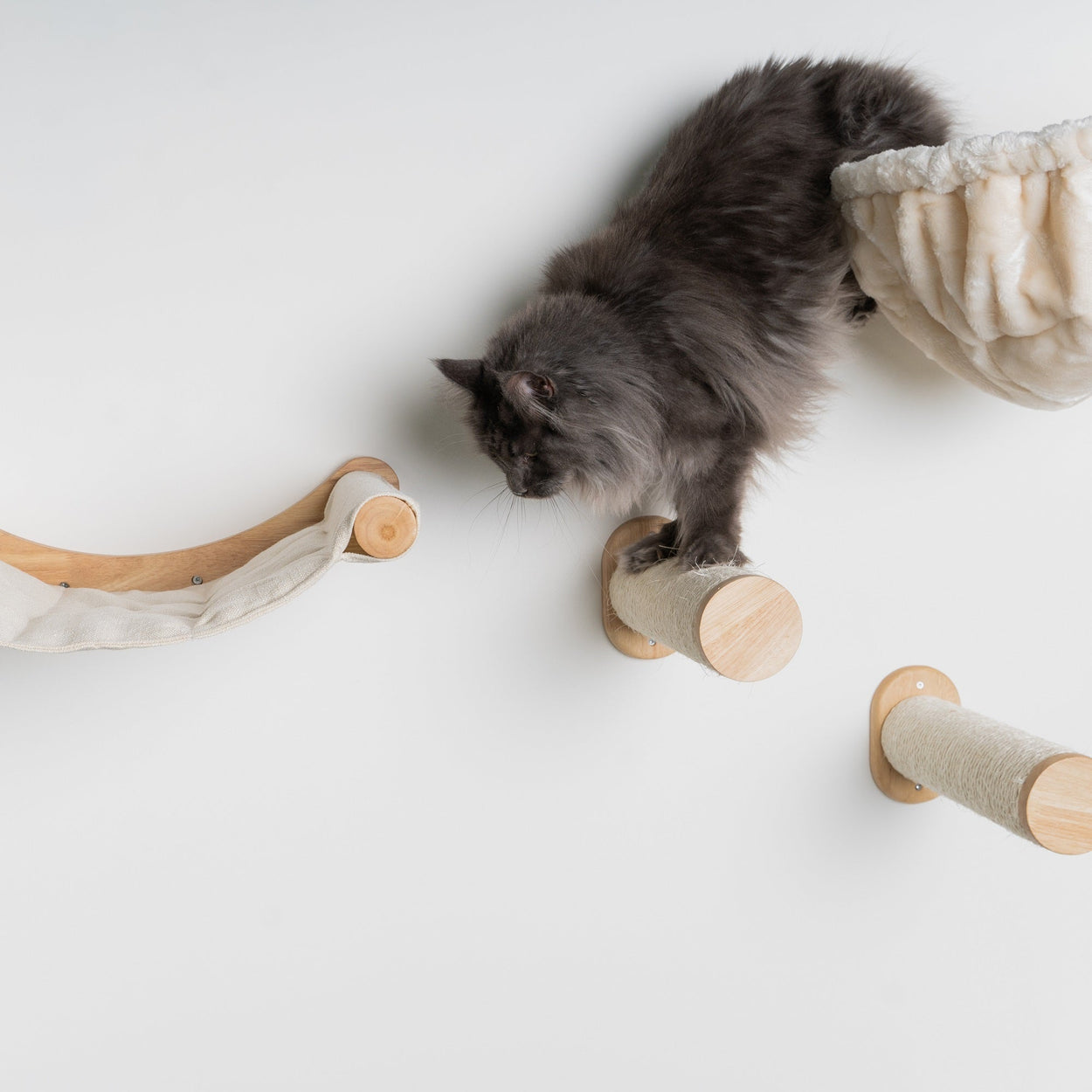 Cat Climbing Wall - Wall Sisalpole Set (Beige)